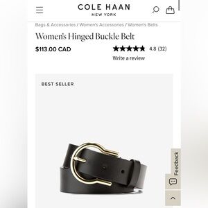 Cole Haan: Hinged Buckle belt